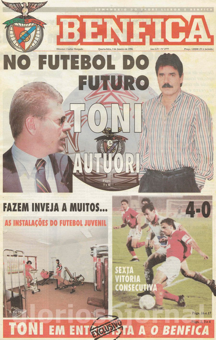 jornal o benfica 2777 1996-01-03
